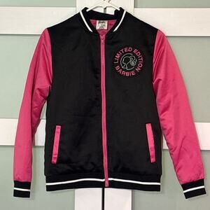 Barbie Varsity Jacket Girls XL 14-16 Pink Black Limited Edition School Casual